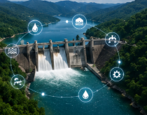 Water resource management aerial landscape